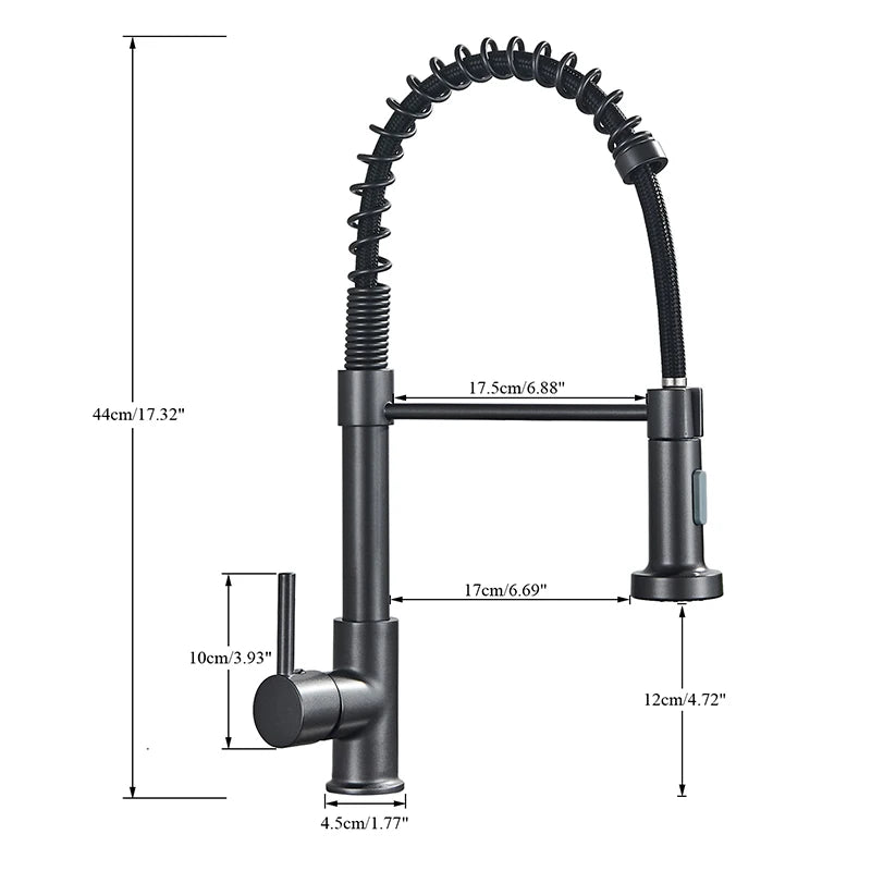 Spring Pull-Down Kitchen Faucet - Brushed Gold Mixer