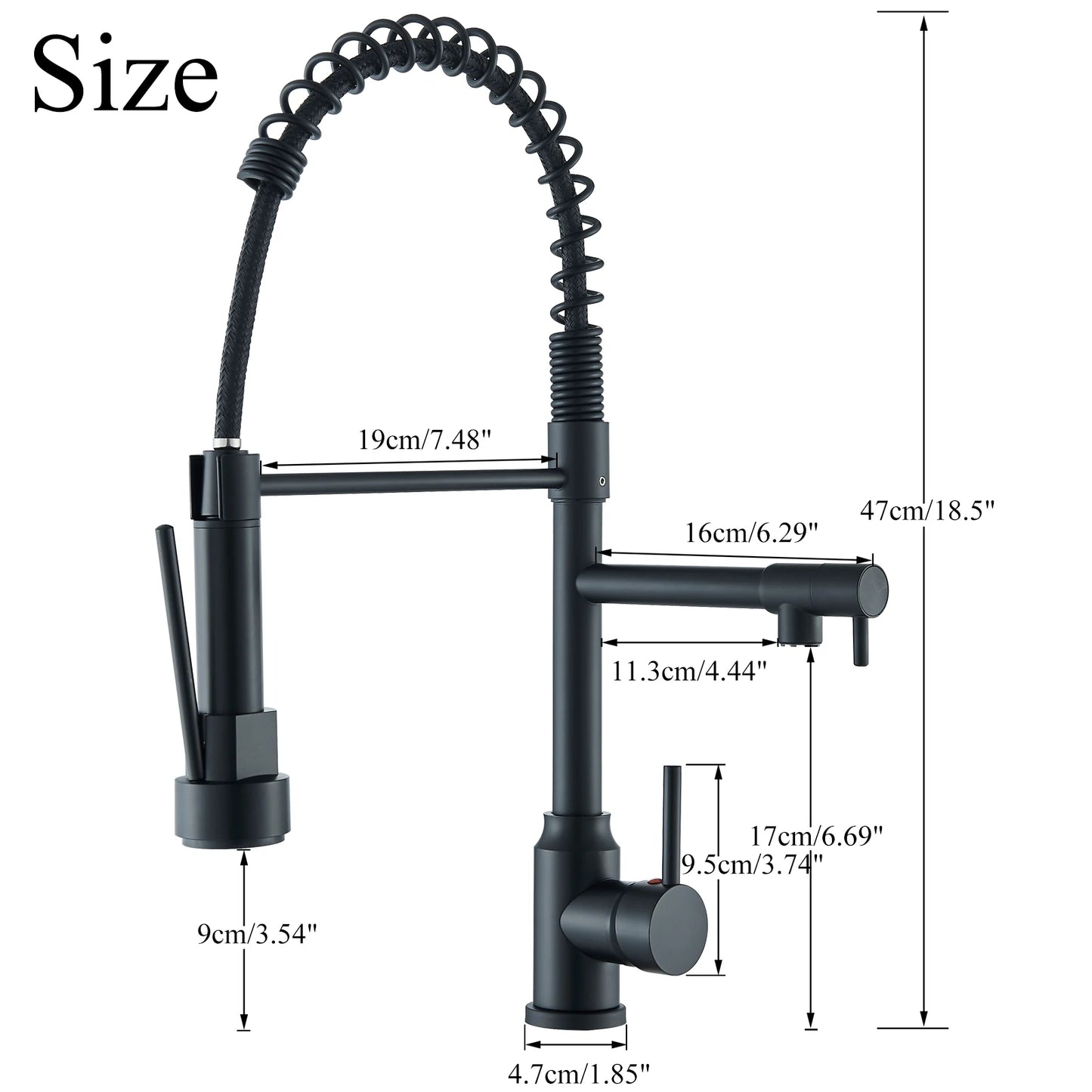 Kitchen Faucet with Pull Down Spring Sprayer