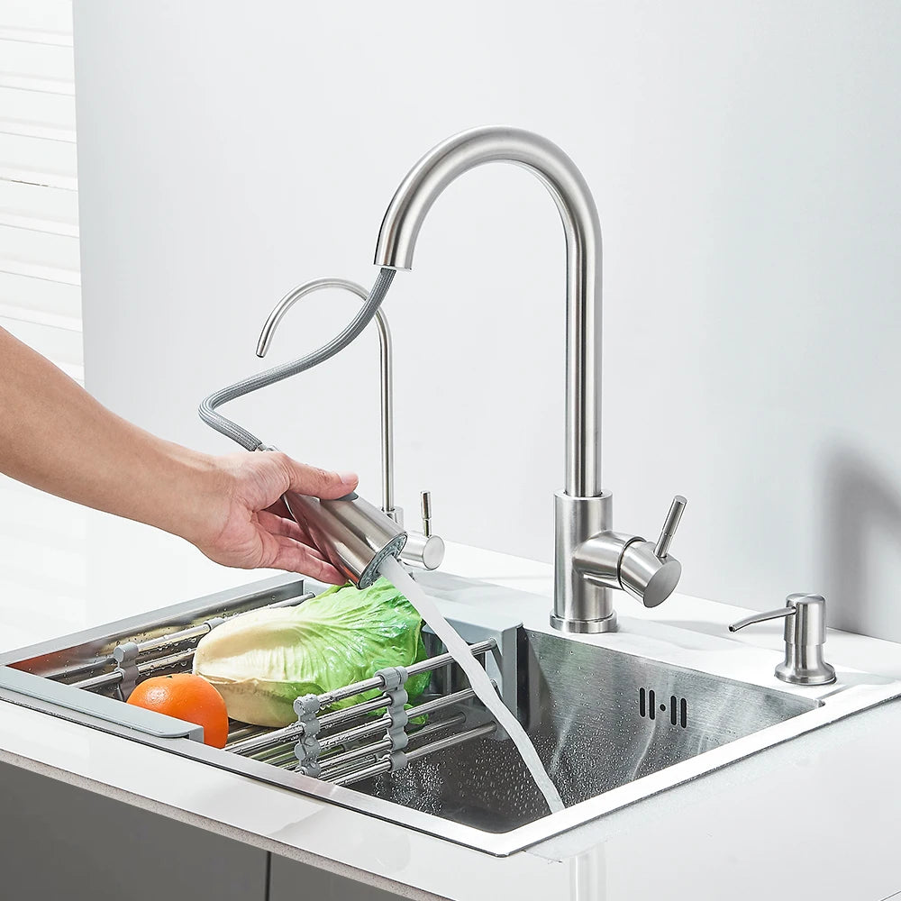 55x45cm Stainless Steel Kitchen Sink Kit with Faucet