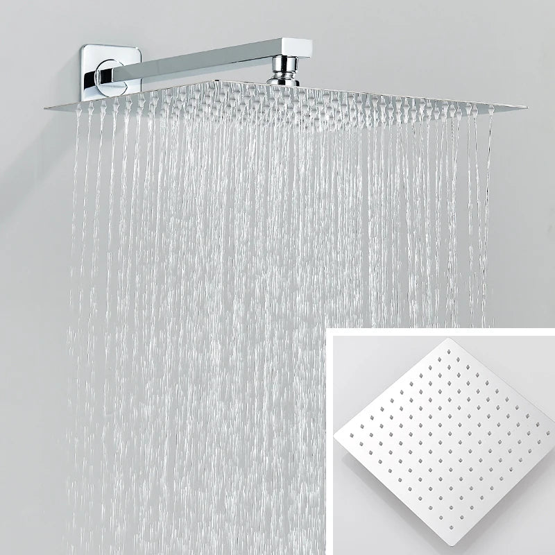 AuraStream - Chrome Concealed Rainfall Shower System with Handheld