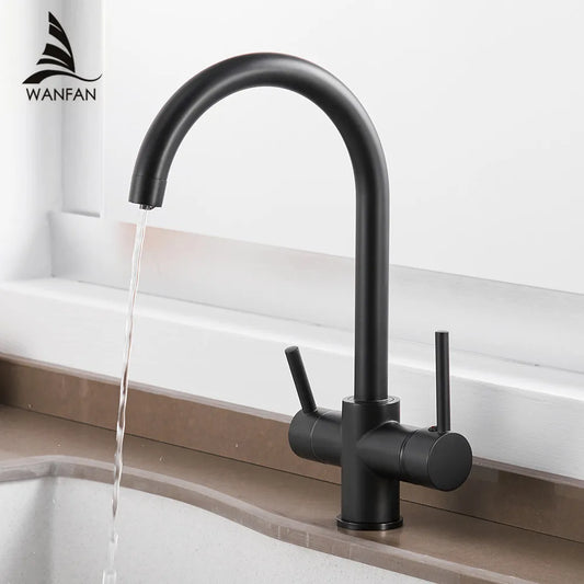 WF-0180 - Dual Handle 3-Way Kitchen Filter Faucet