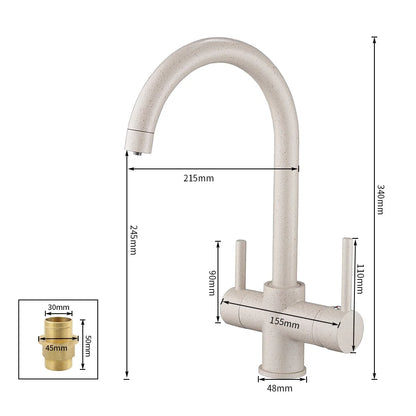 WF-0180 - Dual Handle 3-Way Kitchen Filter Faucet
