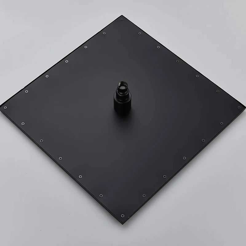 LED Rainfall Shower Head - Large Brass Square Faucet