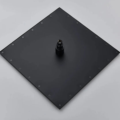 LED Rainfall Shower Head - Large Brass Square Faucet