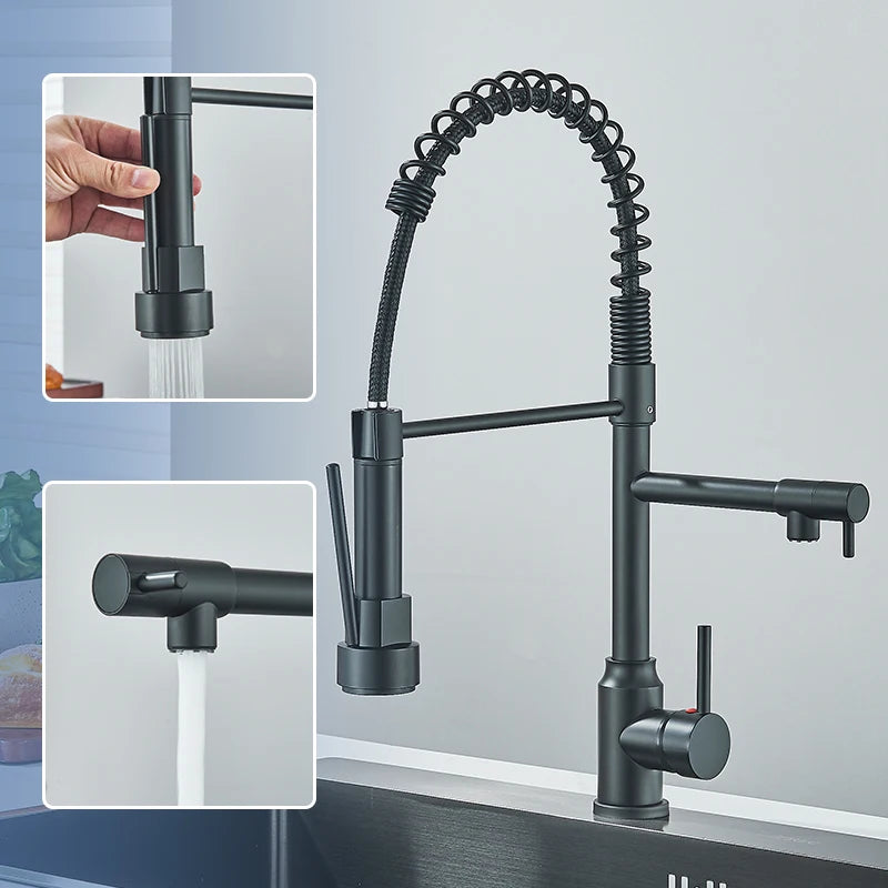 Kitchen Faucet with Pull Down Spring Sprayer