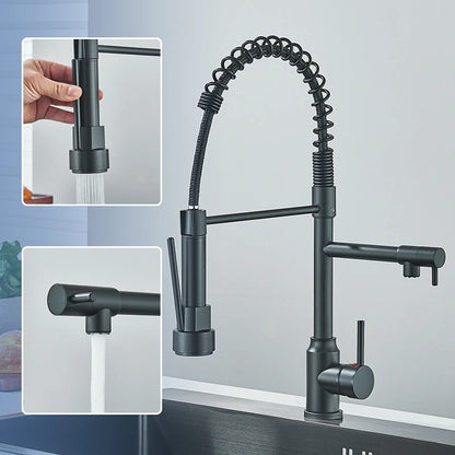 Kitchen Faucet with Pull Down Spring Sprayer