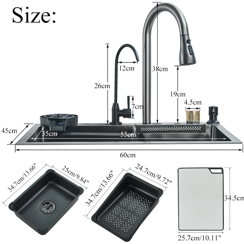 304 Stainless Steel Rainfall Kitchen Sink