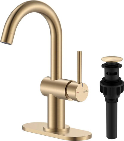 Champagne Bronze Bathroom Faucet - 360° Swivel Sink Tap