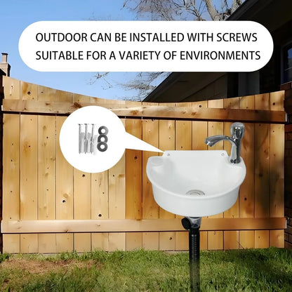 Small Wall Mount Bathroom Sink with No-Drill Adhesive