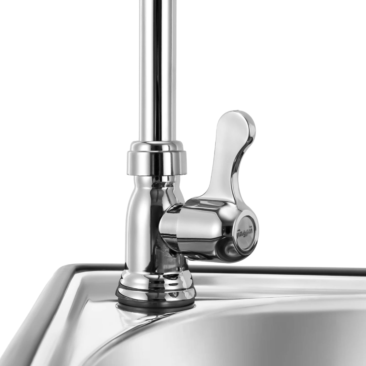 Apex Corner Hand Wash Sink - Stainless Steel Wall-Mounted Basin