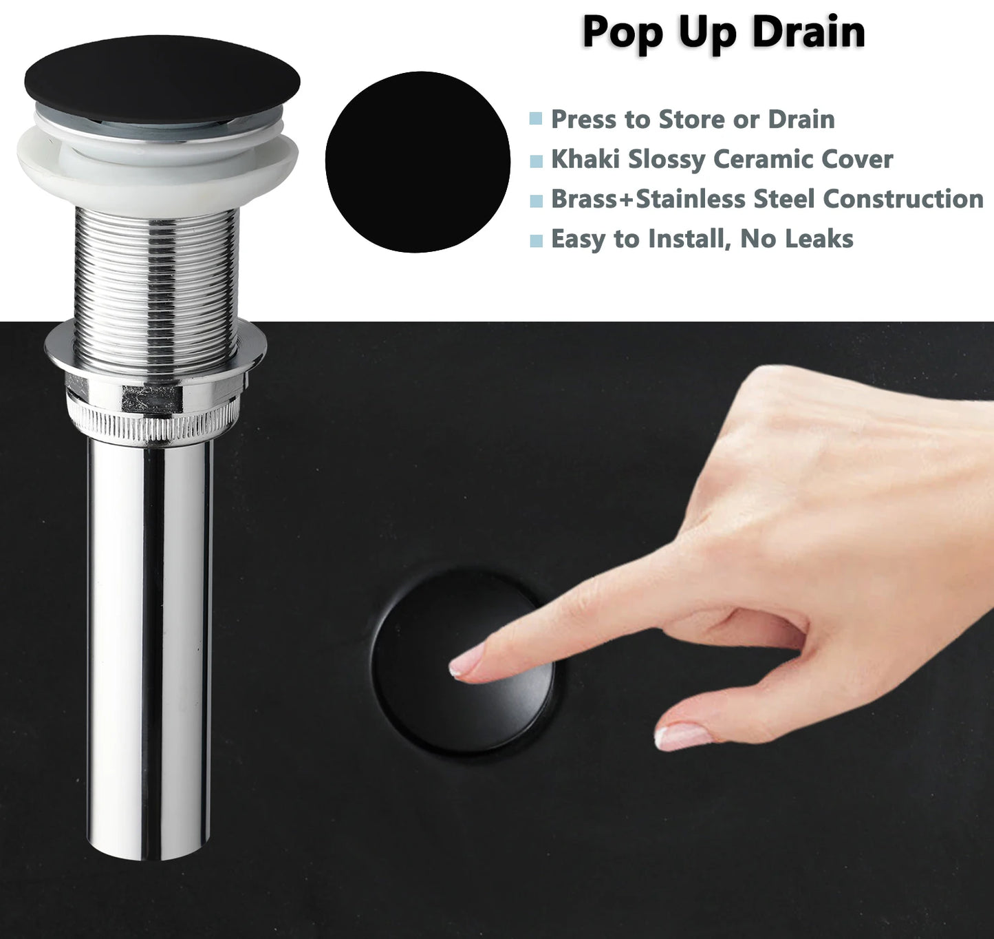 22-Inch Stone Resin Rectangle Vessel Sink with Faucet