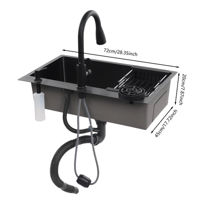 Stainless Steel Kitchen Sink with Faucet & Cup Washer