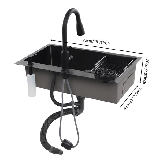 Stainless Steel Kitchen Sink with Faucet & Cup Washer