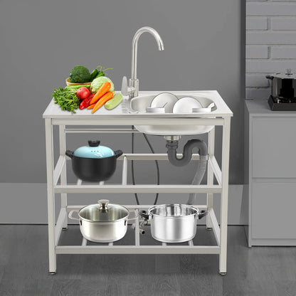 Freestanding Stainless Steel Outdoor Utility Sink