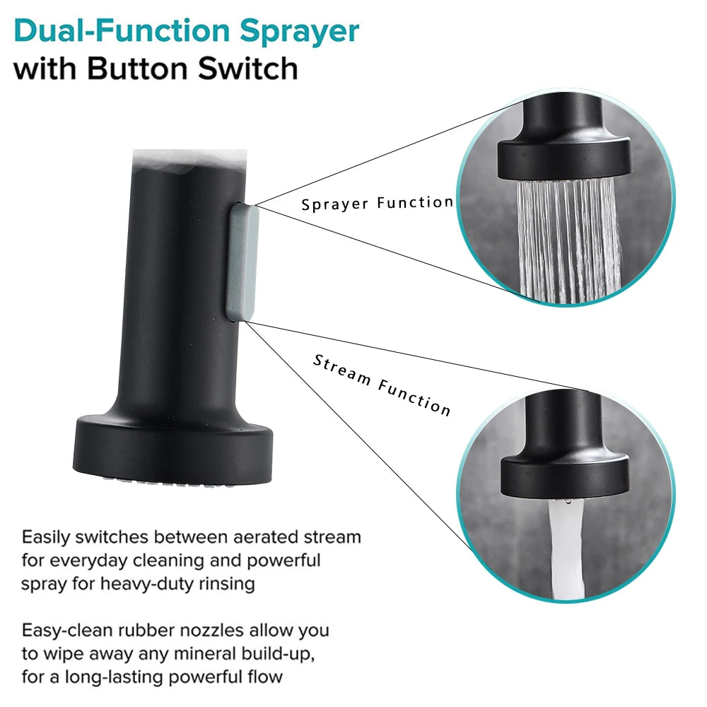 Pull Down Kitchen Faucet with 360° Swivel