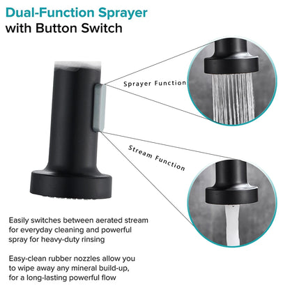Pull Down Kitchen Faucet with 360° Swivel