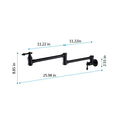 Wall Mounted Pot Filler - Foldable Swing Arm Kitchen Faucet