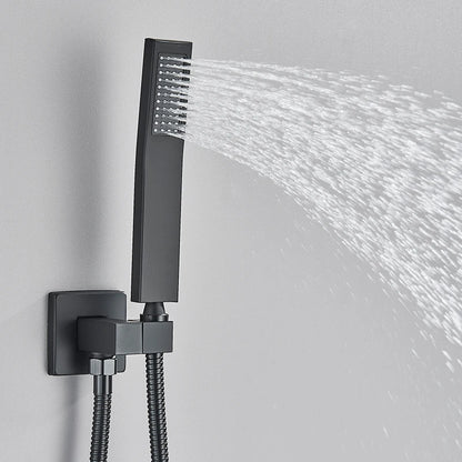 Matte Black Rain & Waterfall Shower System