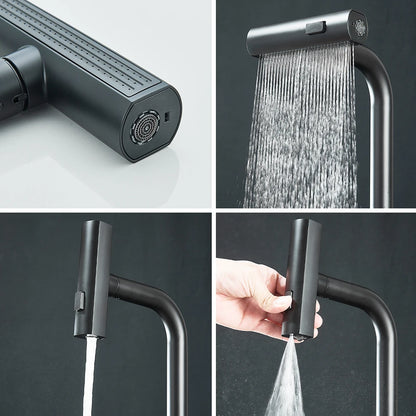 Waterfall Pull-Out Kitchen Sink Mixer Faucet