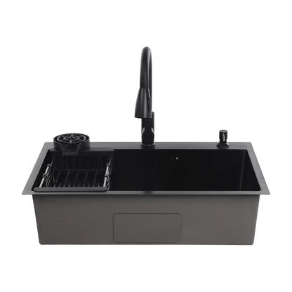 Stainless Steel Kitchen Sink with Faucet & Cup Washer