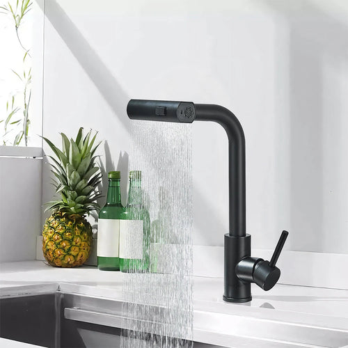 Waterfall Pull-Out Kitchen Sink Mixer Faucet
