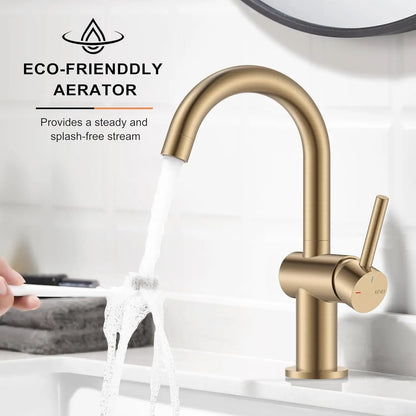 Champagne Bronze Bathroom Faucet - 360° Swivel Sink Tap