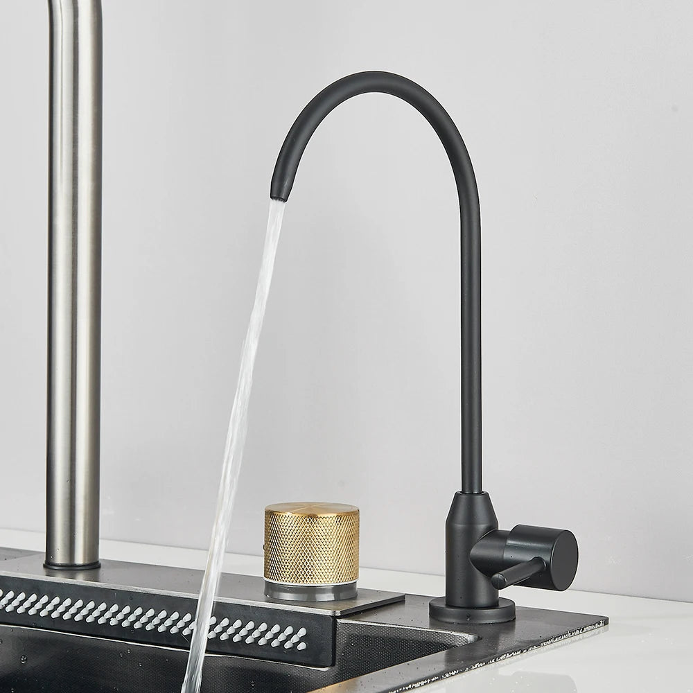 Stainless Steel Recessed Kitchen Sink & Faucet Set