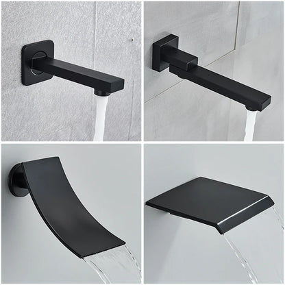Matte Black Rain & Waterfall Shower System
