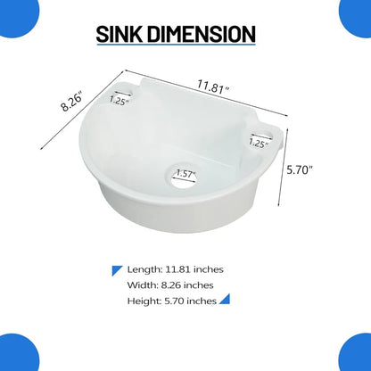 Small Wall Mount Bathroom Sink with No-Drill Adhesive