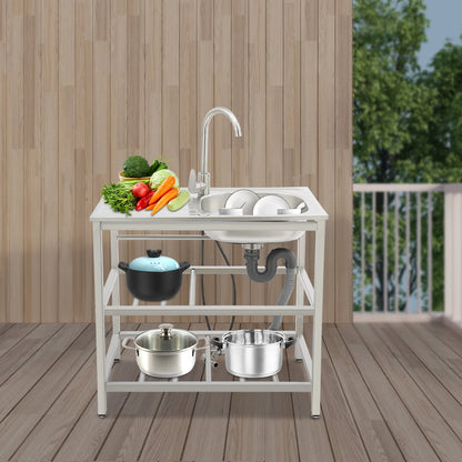 Freestanding Stainless Steel Outdoor Utility Sink