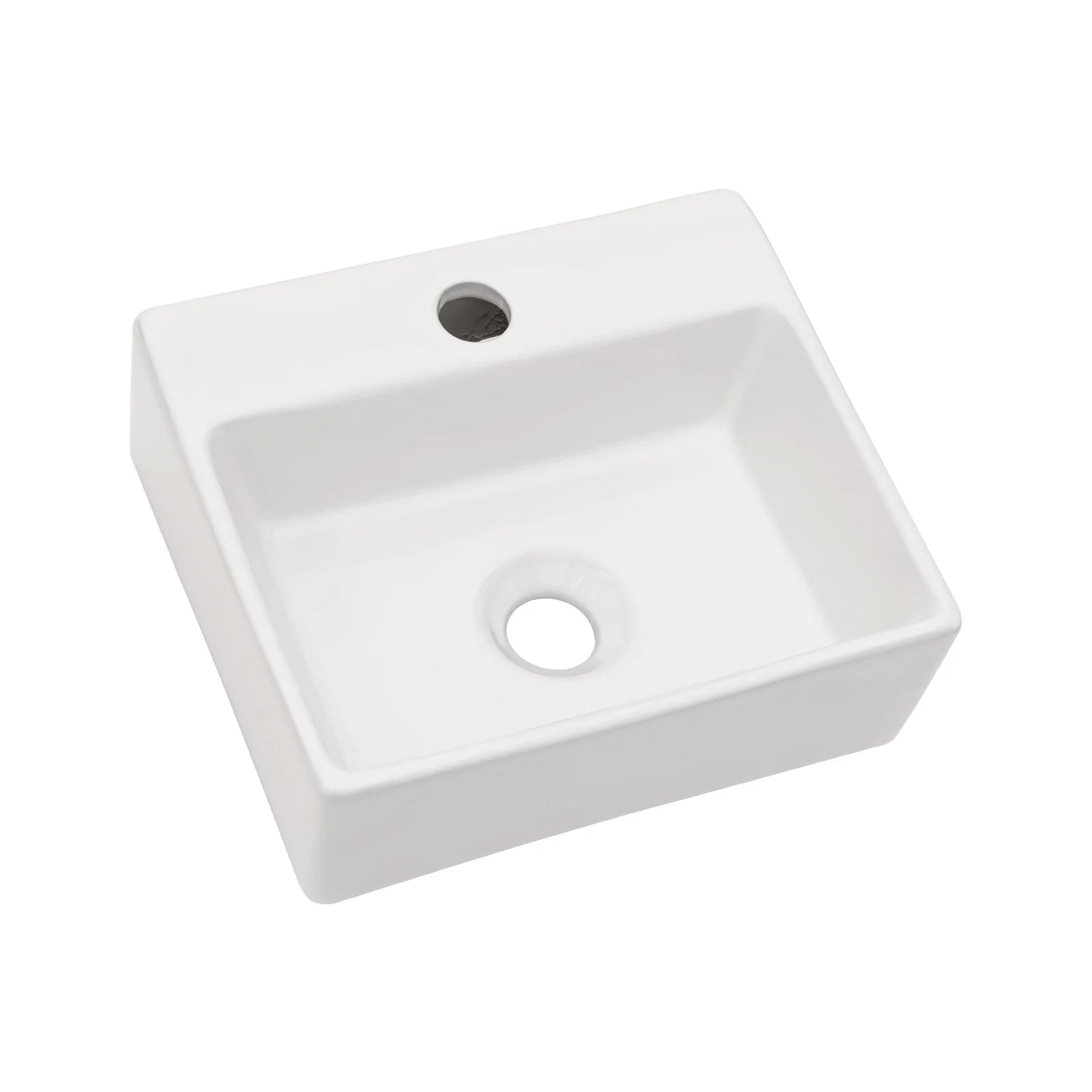 13.6" White Ceramic Wall Mount Bathroom Sink