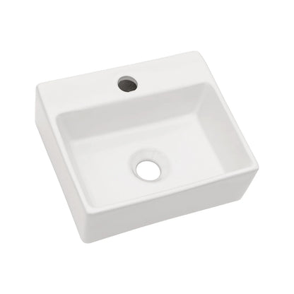 13.6" White Ceramic Wall Mount Bathroom Sink