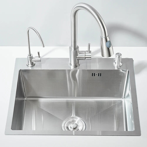 55x45cm Stainless Steel Kitchen Sink Kit with Faucet