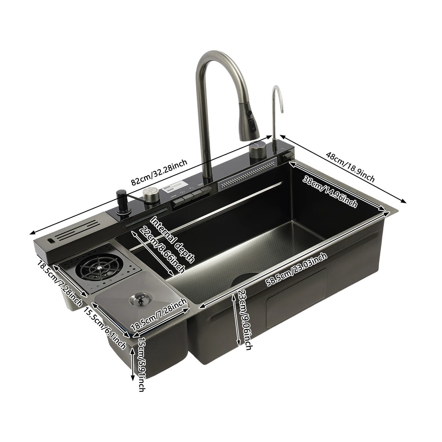 Digital Single Bowl Stainless Steel Kitchen Sink Set