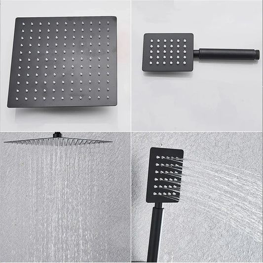 8-Inch Rainfall Shower Set with Wall Mounted Tub Spout
