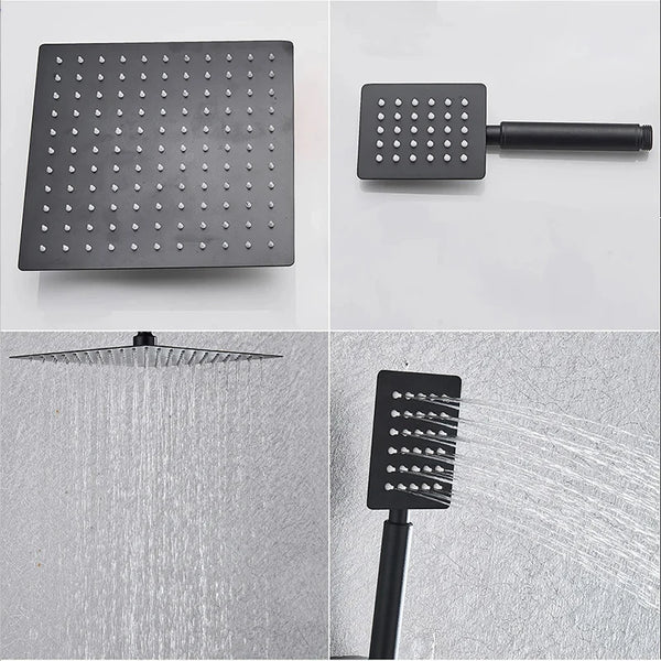 8-Inch Rainfall Shower Set with Wall Mounted Tub Spout