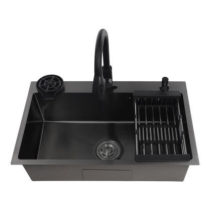 Stainless Steel Kitchen Sink with Faucet & Cup Washer