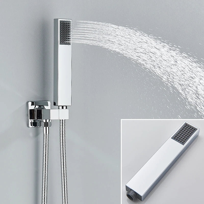 AuraStream - Chrome Concealed Rainfall Shower System with Handheld