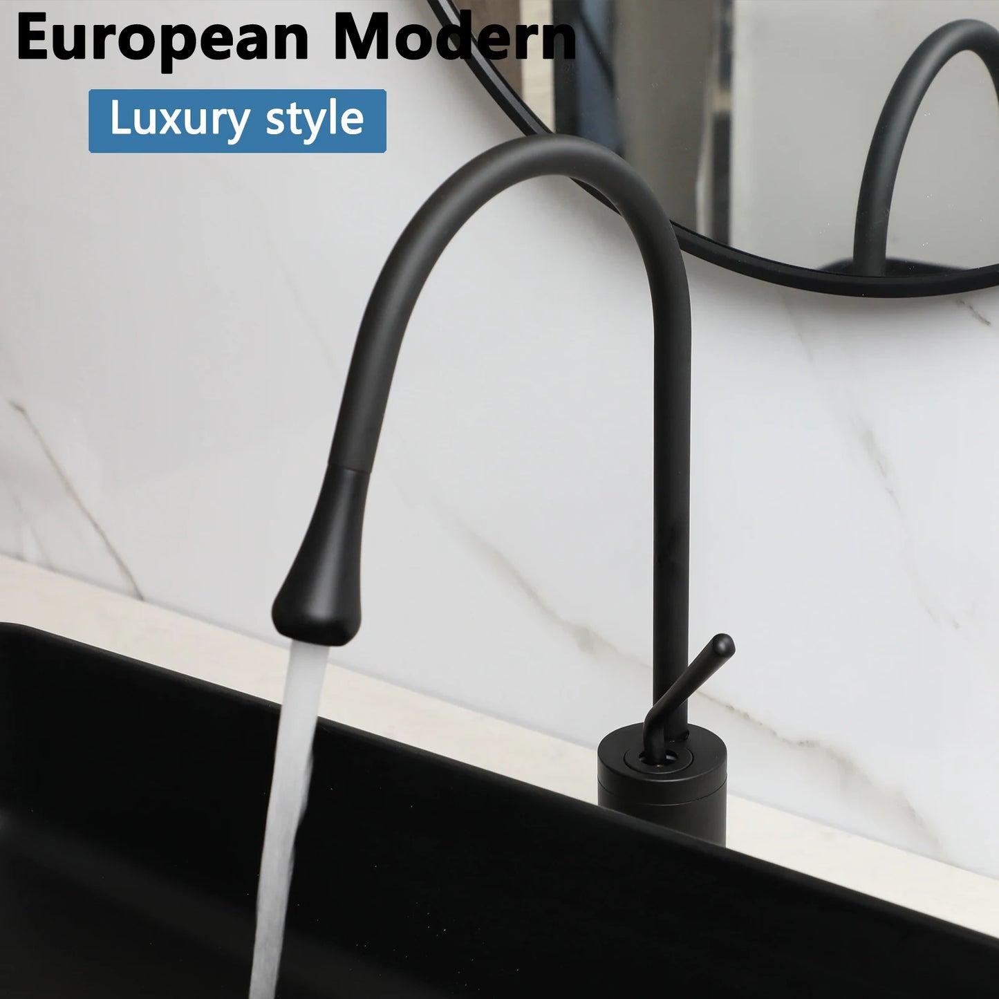 22-Inch Stone Resin Rectangle Vessel Sink with Faucet