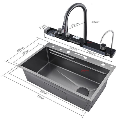 304 Stainless Steel Waterfall Kitchen Sink
