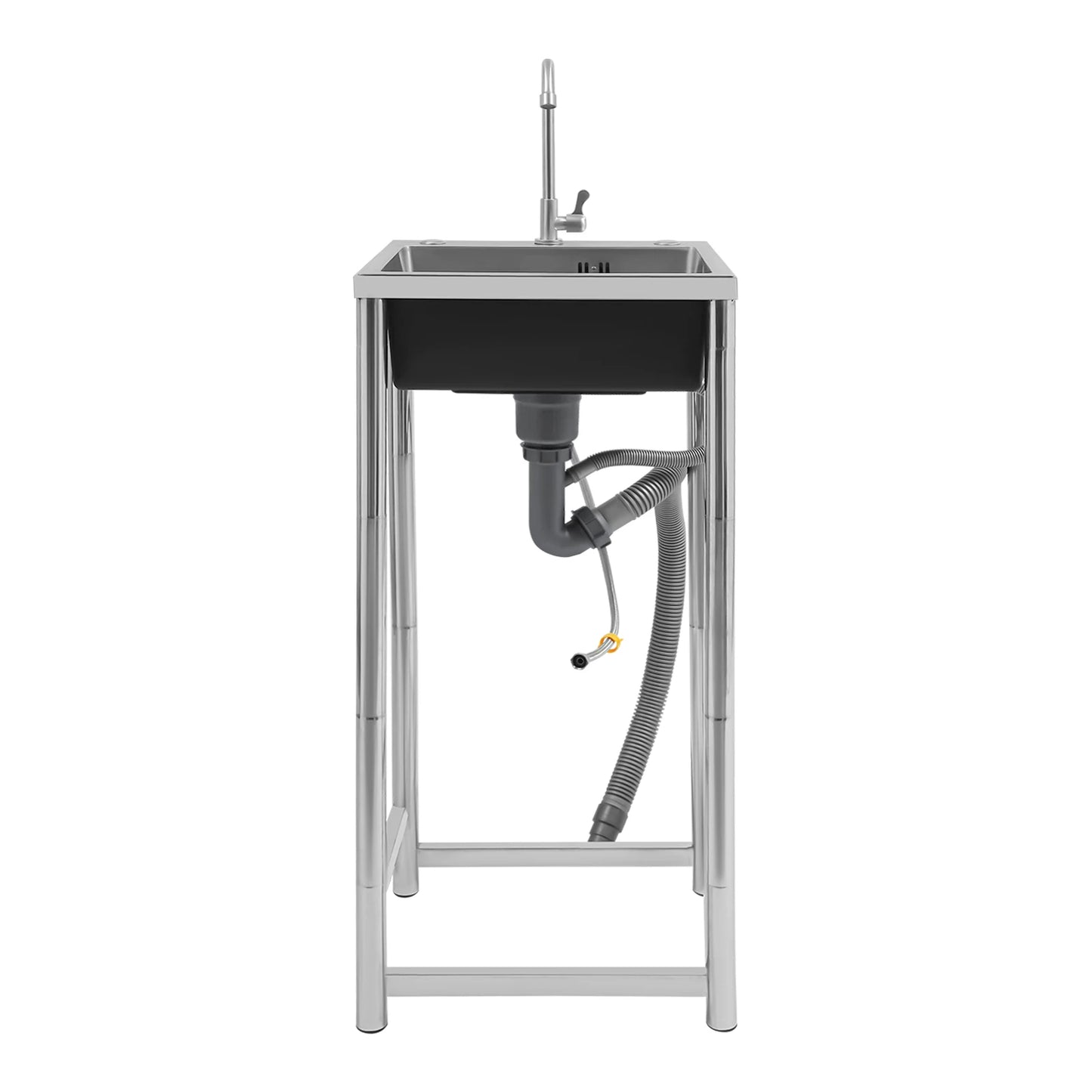 Freestanding Stainless Steel Utility Sink with Faucet
