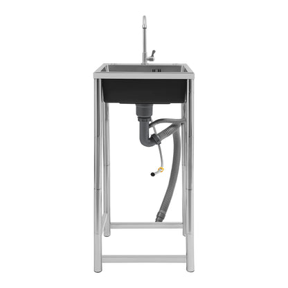 Freestanding Stainless Steel Utility Sink with Faucet