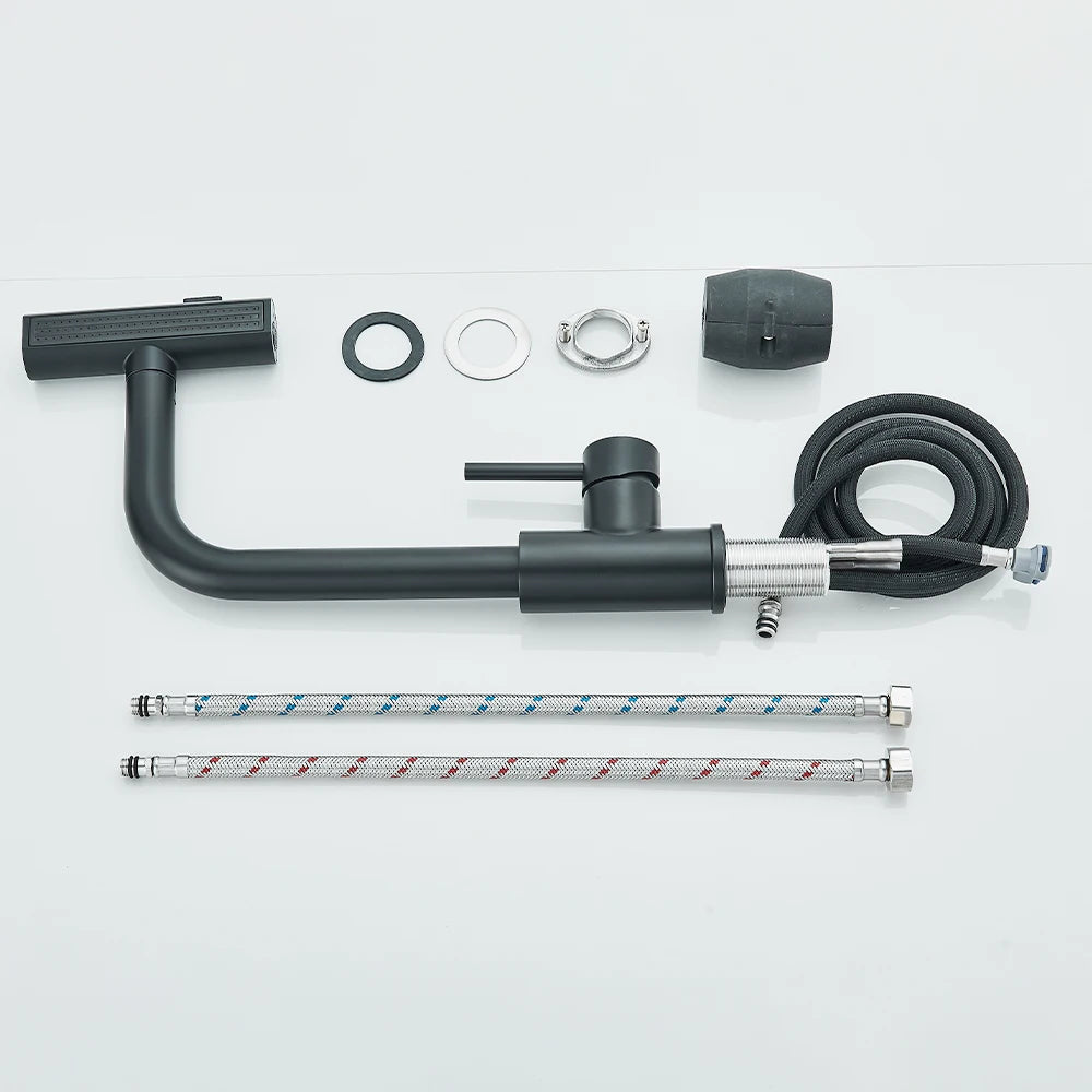 Waterfall Pull-Out Kitchen Sink Mixer Faucet