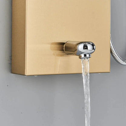 Aureum Luxe - Golden LED Shower Panel with Waterfall & Massage Jets