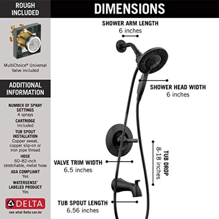 Arvo 14 Series - Tub and Shower Trim Kit with 2-in-1 Dual Shower