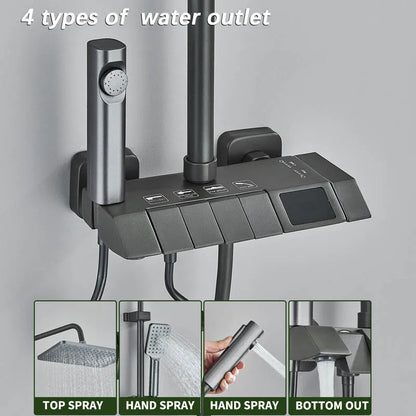 AquaPiano Smart Rainfall Shower System - Digital Mixer Set