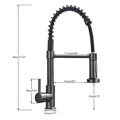 Spring Pull-Down Kitchen Faucet - Brushed Gold Mixer