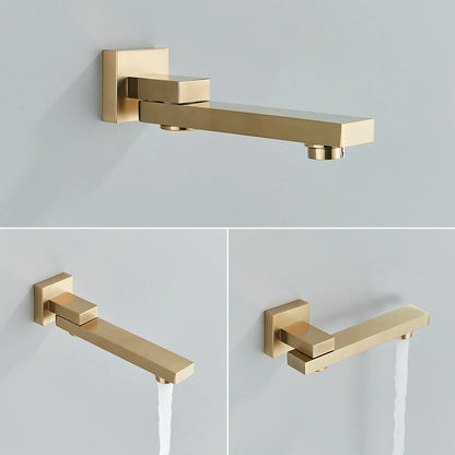 Brushed Gold Rainfall Shower Set - Wall Mounted Mixer Tap