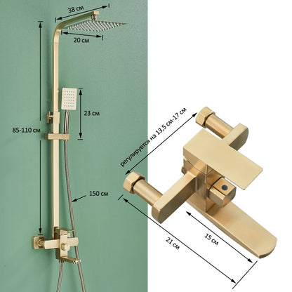 3-in-1 Rain Shower System with Handheld & Tub Spout