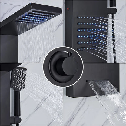 AuraLux LED Shower Panel Tower - Rain & Waterfall Massage Column